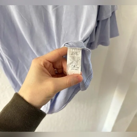 Anthropologie Purple Lavender Field Ruffle Tiered Short Sleeve Top Small - Picture 5 of 5